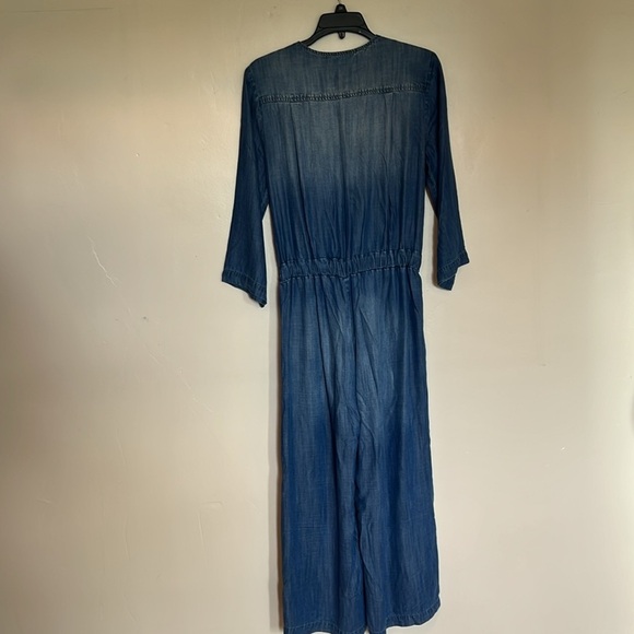 Bella Dahl Casual Boho Light Blue Chambray V-Neck Tie Waist Jumpsuit - Size S - Picture 9 of 10